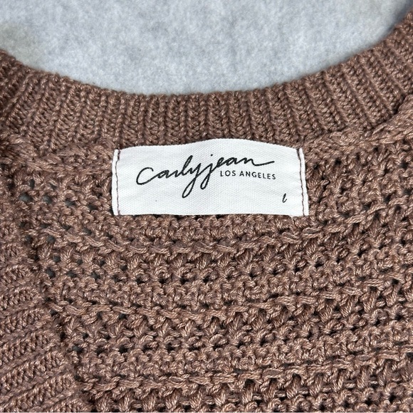 Carly Jean Los Angeles Chocolate V-Neck Sweater Vest - Picture 3 of 4